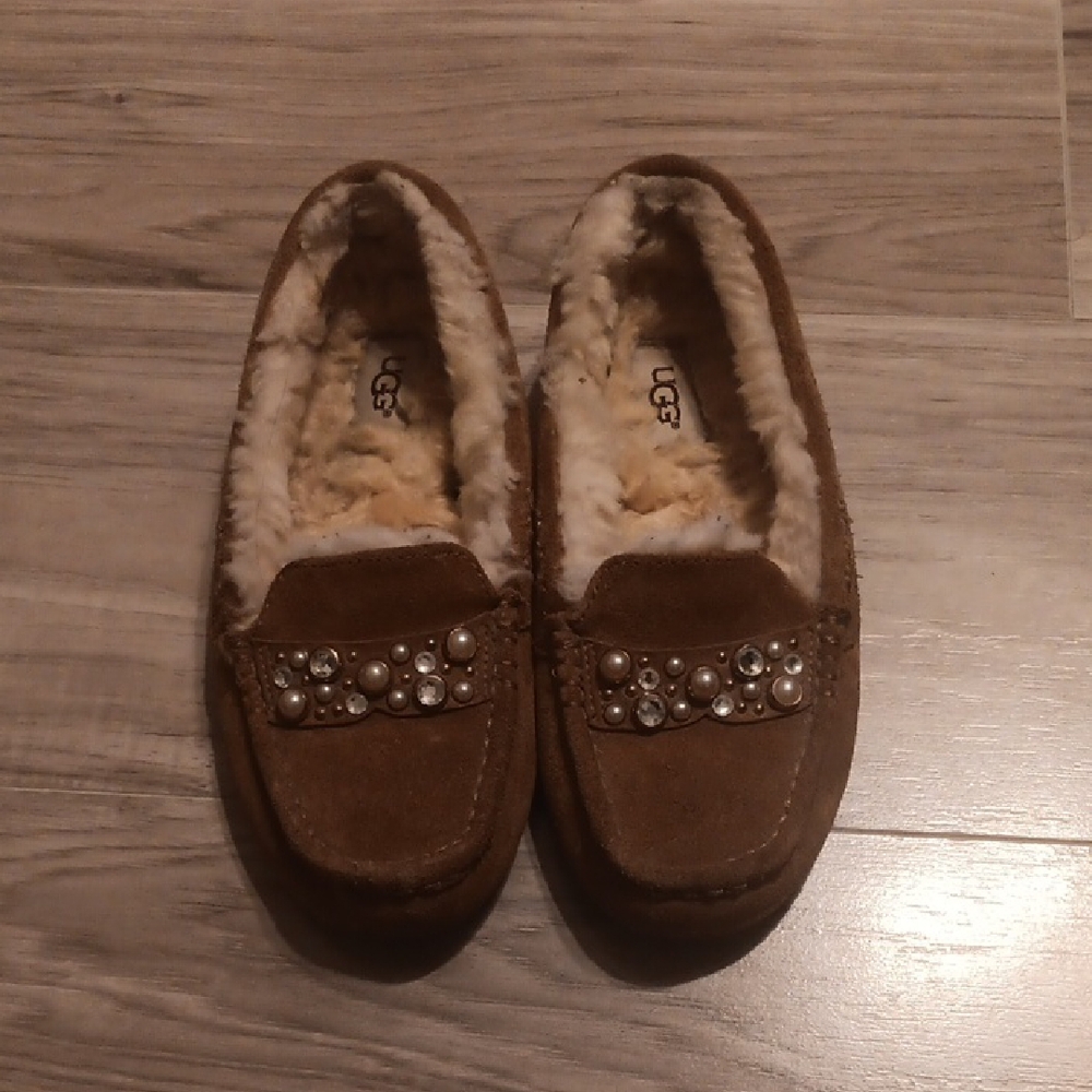 UGG Kids Brown Moccasin Slippers